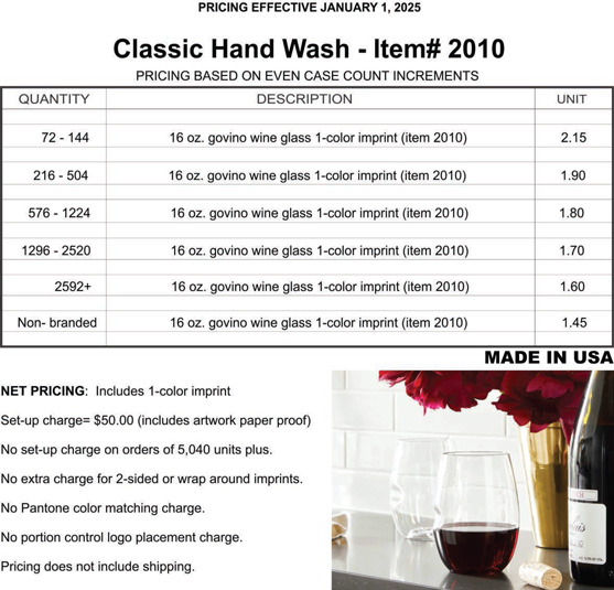 GOVINO Premium Drinkware Classic Hand Wash item 2010